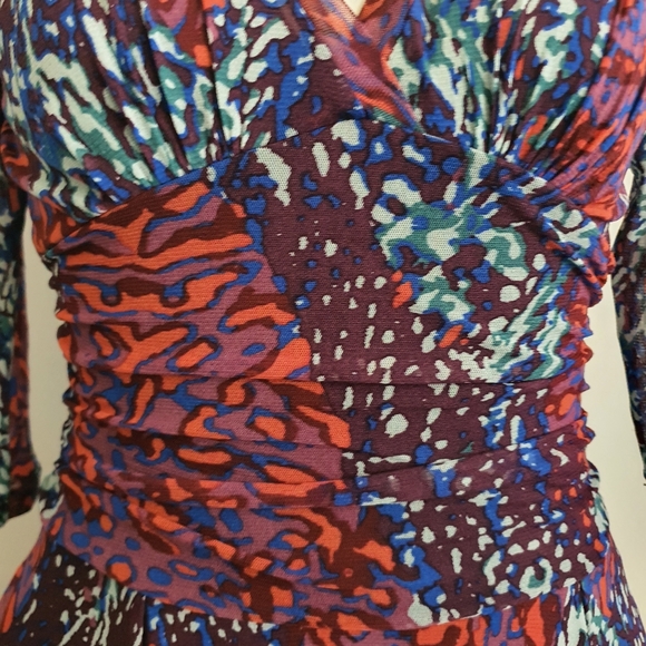 George Mesh Overlay Fit and Flare V Neckline Dress Size 10 Vintage - Picture 2 of 8